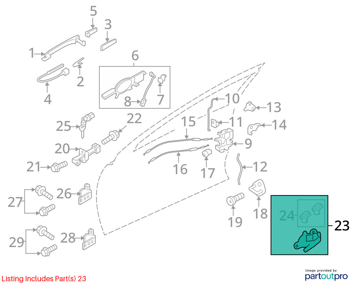 2007-2013 Mitsubishi Outlander Front Right Interior Door Handle Assembly OEM