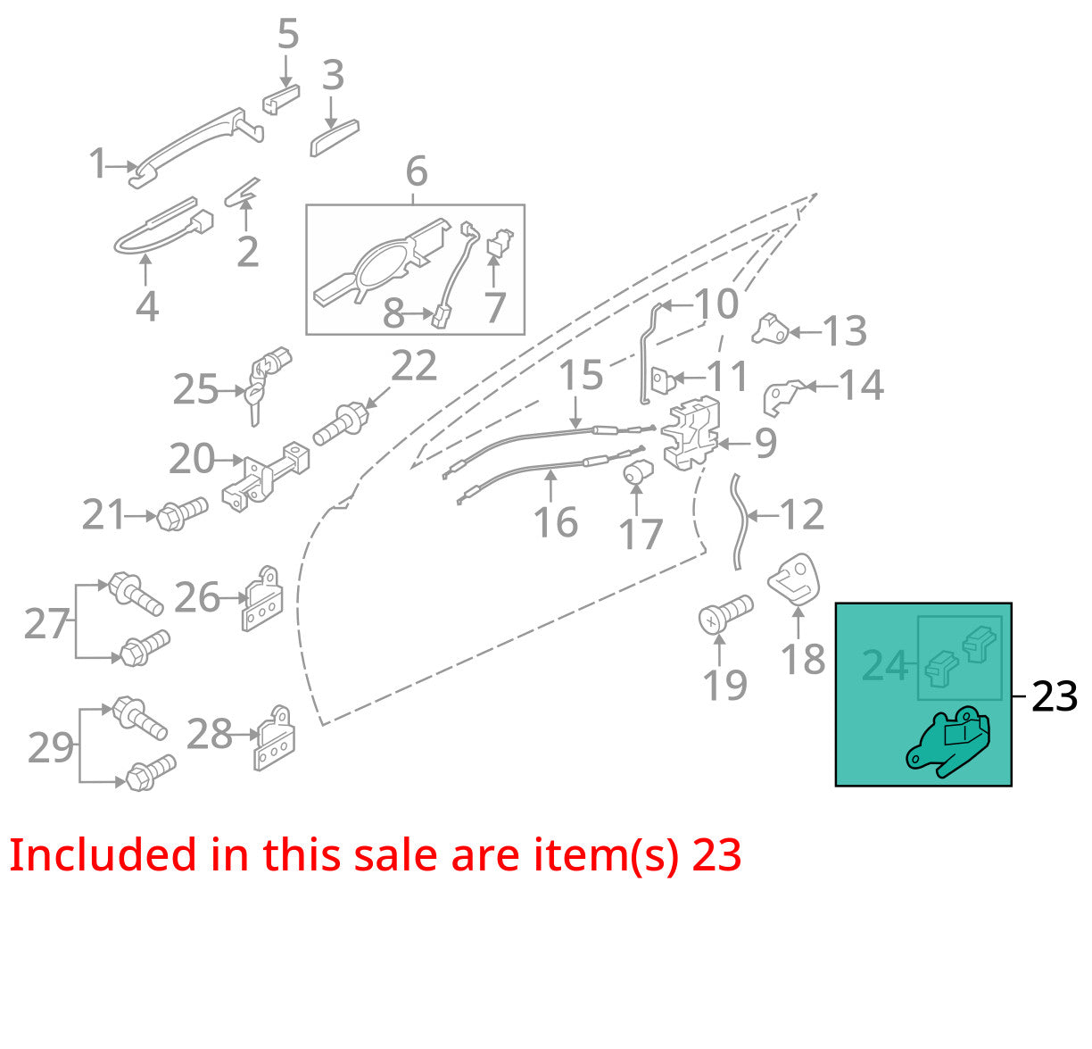 2007-2013 Mitsubishi Outlander Front Right Interior Door Handle Assembly OEM