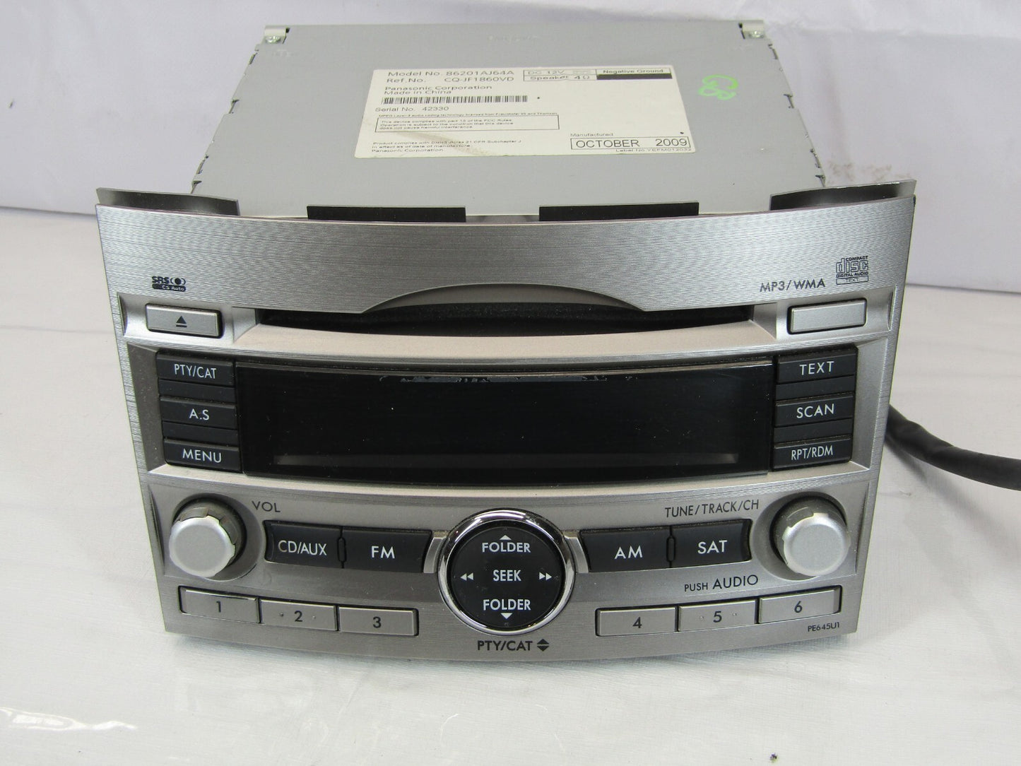 2010-2012 Subaru Legacy Sedan MP3 CD Stereo Radio Unit 86201AJ64A OEM