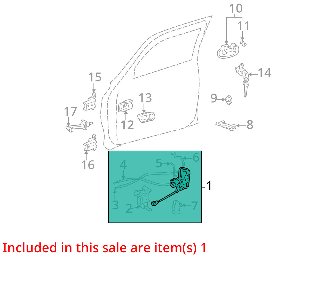 2001-2007 Toyota Sequoia Front Right Door Latch Lock Actuator OEM