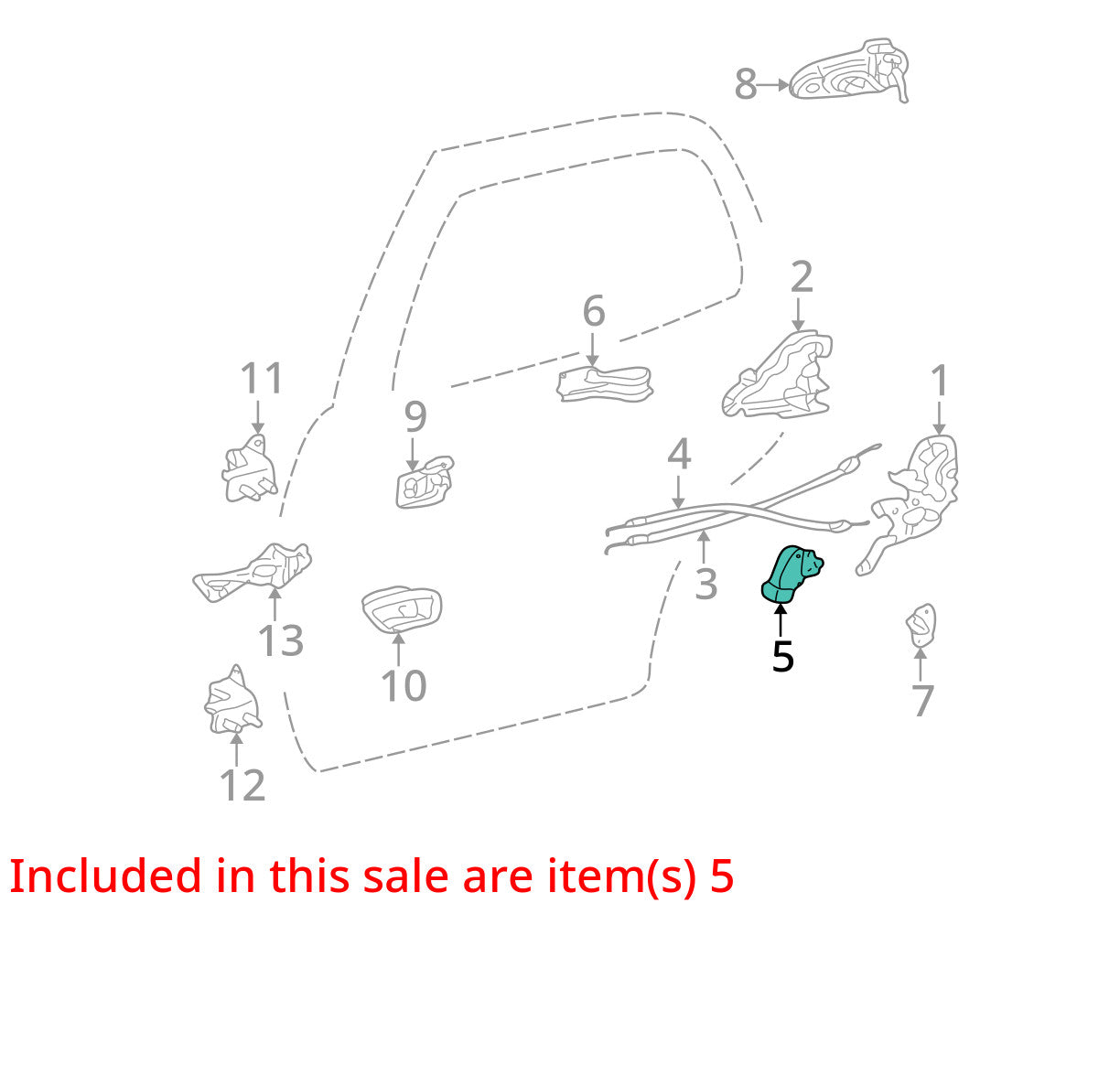 2001-2007 Toyota Sequoia Left Rear Door Latch Lock Actuator OEM