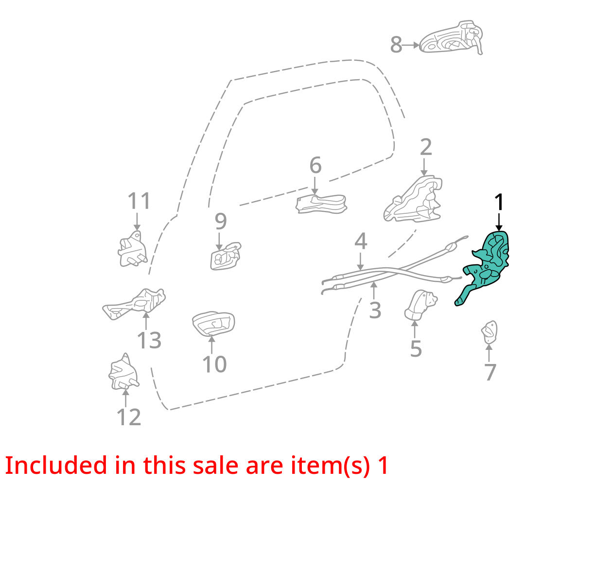 2001-2007 Toyota Sequoia Rear Right Door Latch Lock Actuator OEM
