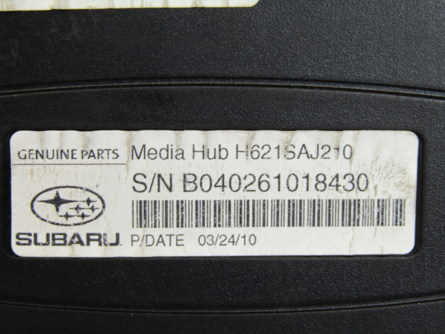 2010 Subaru Outback Media Hub H621SAJ210 OEM