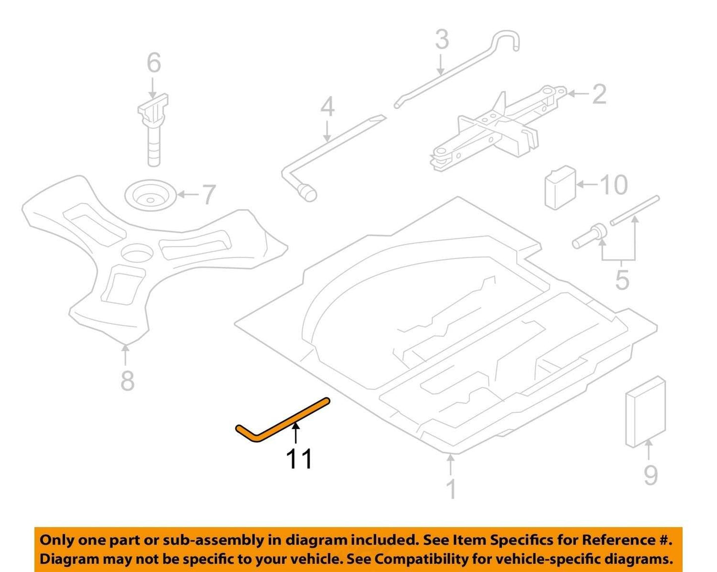 2013-2025 Subaru Outback Roof Rail Tool 91157AJ00A OEM