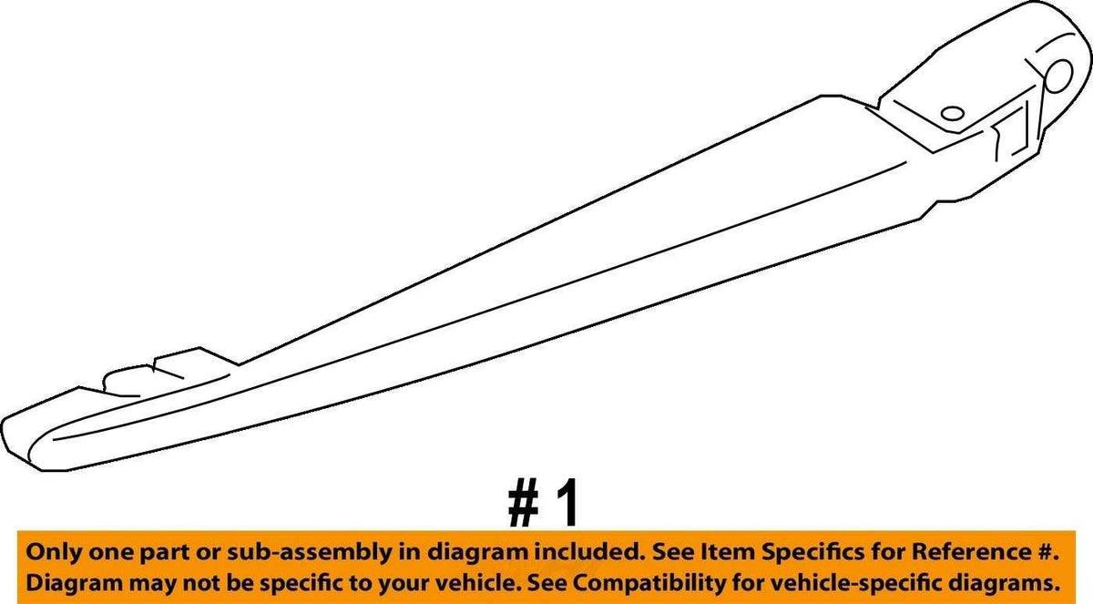 2009-2014 Subaru Outback Rear Glass Wiper Arm and Blade OEM 86532AG09D