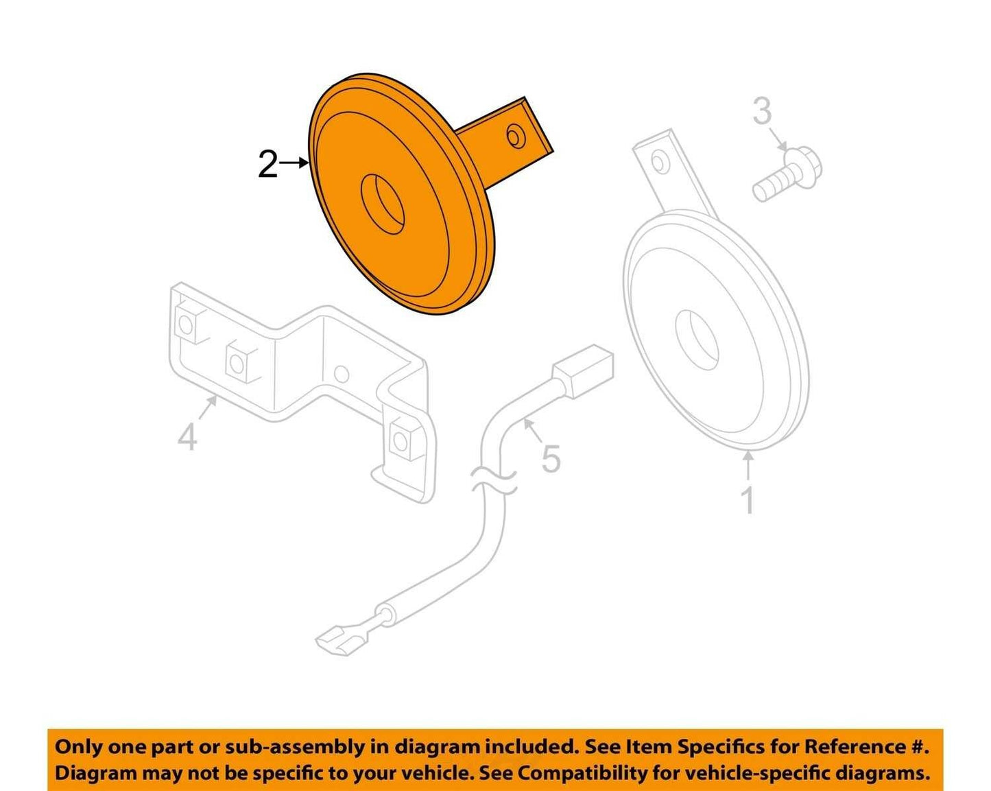 2010-2014 Subaru Outback Low Note Horn 86012AG10A OEM
