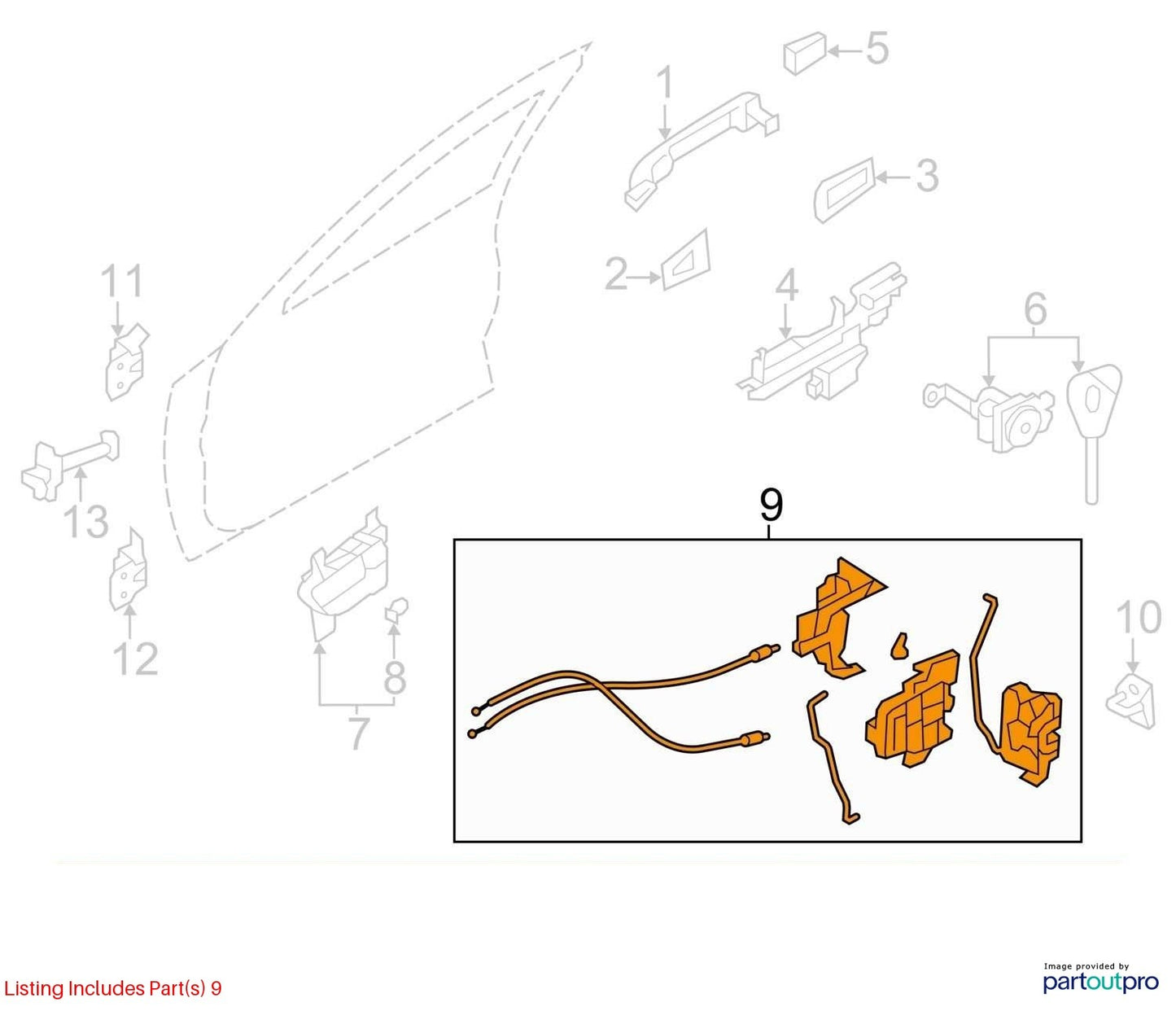 2008-2009 Subaru Impreza Front Right Door Lock Actuator OEM