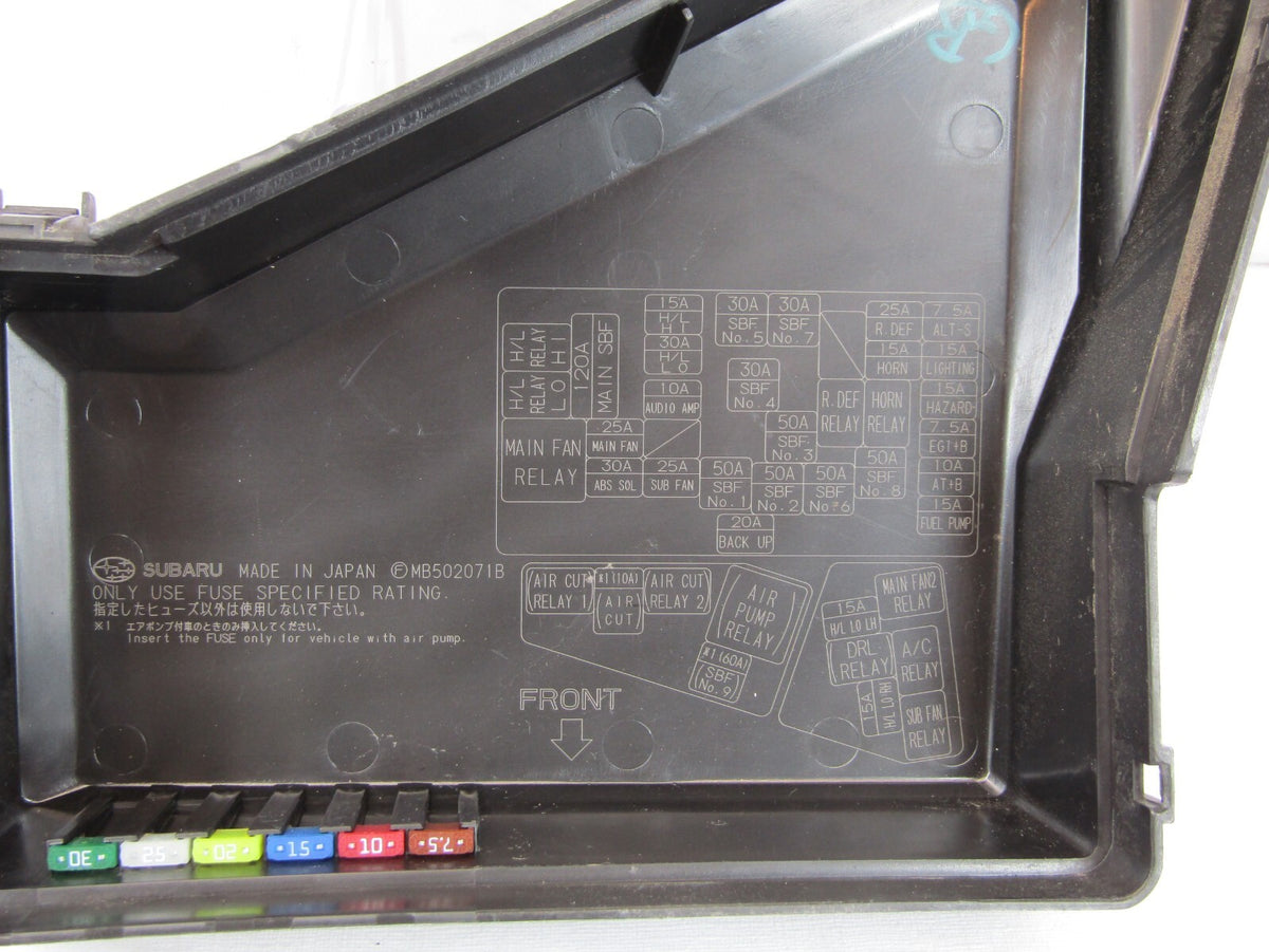 2008 Subaru Impreza Outback Main Fuse Relay Box Engine Bay Cover OEM 82243FG001