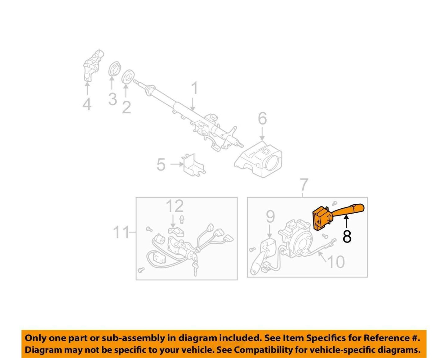 2000-2004 Subaru Legacy Outback Windshield Wiper Control Lever Switch Arm OEM