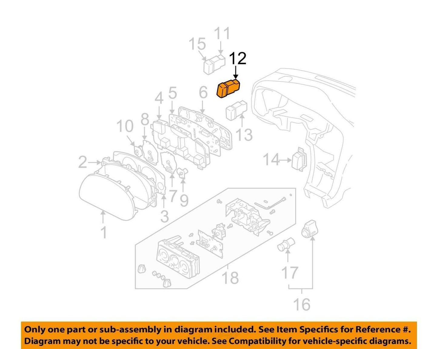 2000-2004 Subaru Legacy Outback Cruise Control Switch Button Dash OEM