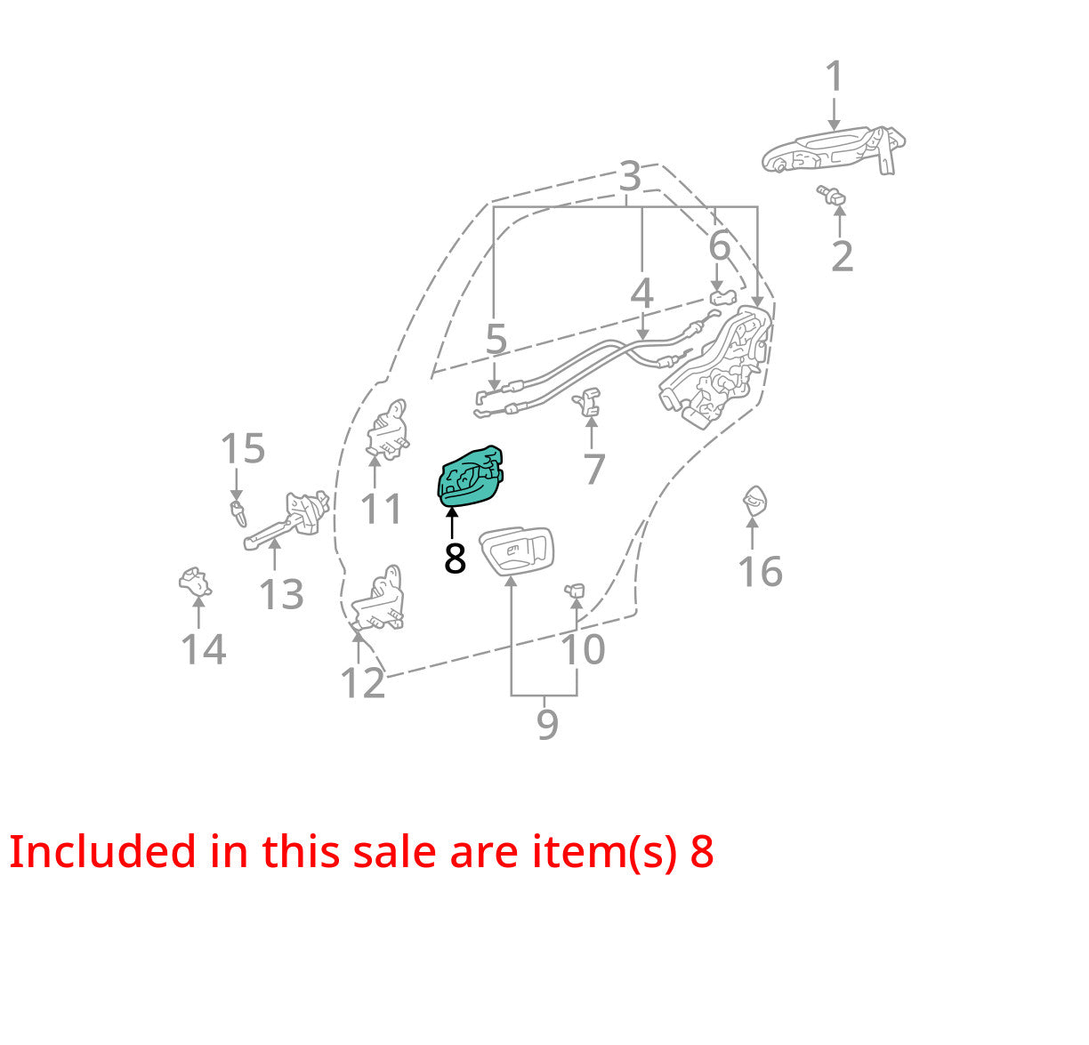 1999-2001 Lexus RX300 Left Rear Interior Door Handle Pull Beige 6920630150A1OEM