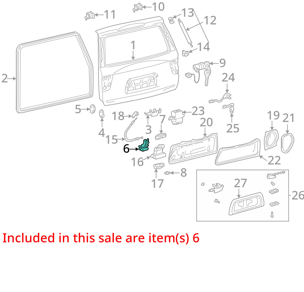 2001-2007 Toyota Sequoia Rear Liftgate Hatch Latch Release Lock Assembly OEM
