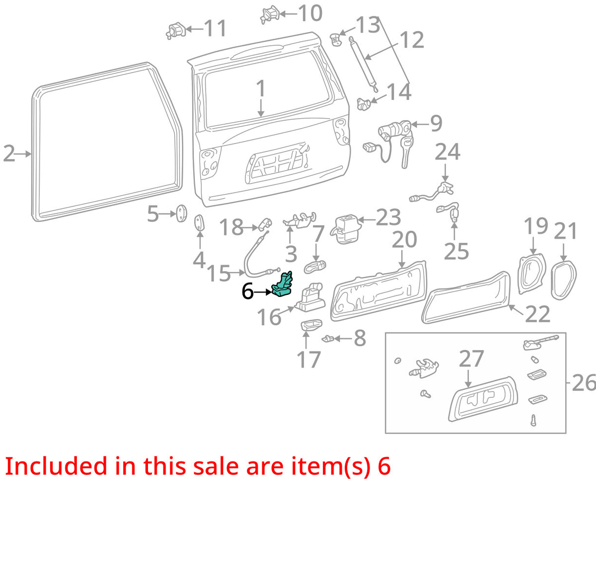 01-07 Toyota Sequoia Rear Liftgate Hatch Latch Release Lock OEM 69301-0C010