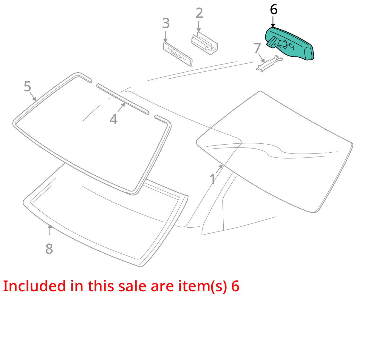 2002-2007 Toyota Sequoia Rear View Rearview Interior Mirror Manual Dim OEM