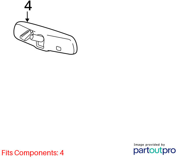 2010-2016 Toyota Highlander Rear View Interior Mirror with Autodim E11015892 OEM