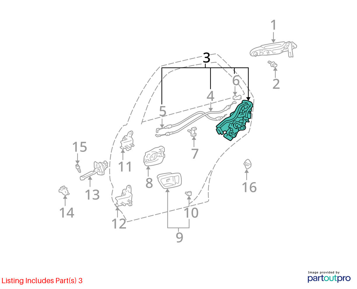 1999-2003 Lexus RX300 Left Rear Door Lock Latch Actuator OEM