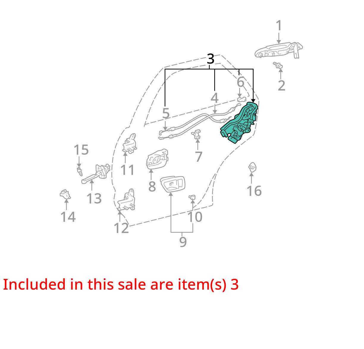 1999-2003 Lexus RX300 Left Rear Door Lock Latch Actuator OEM