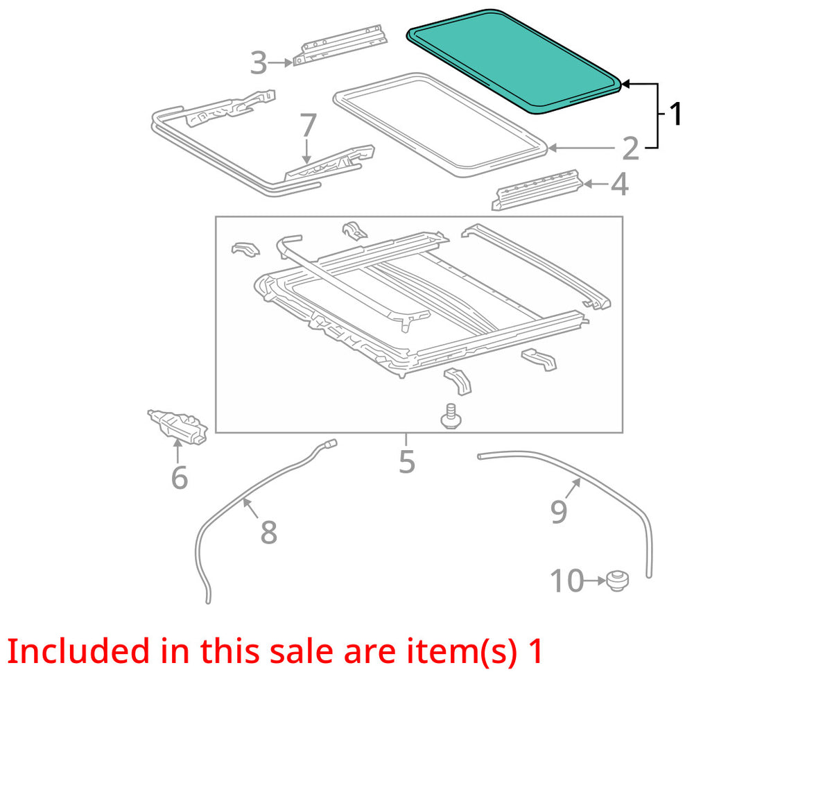 2007-2011 Toyota Camry Sunroof Glass Factory Used OEM 63201AA030