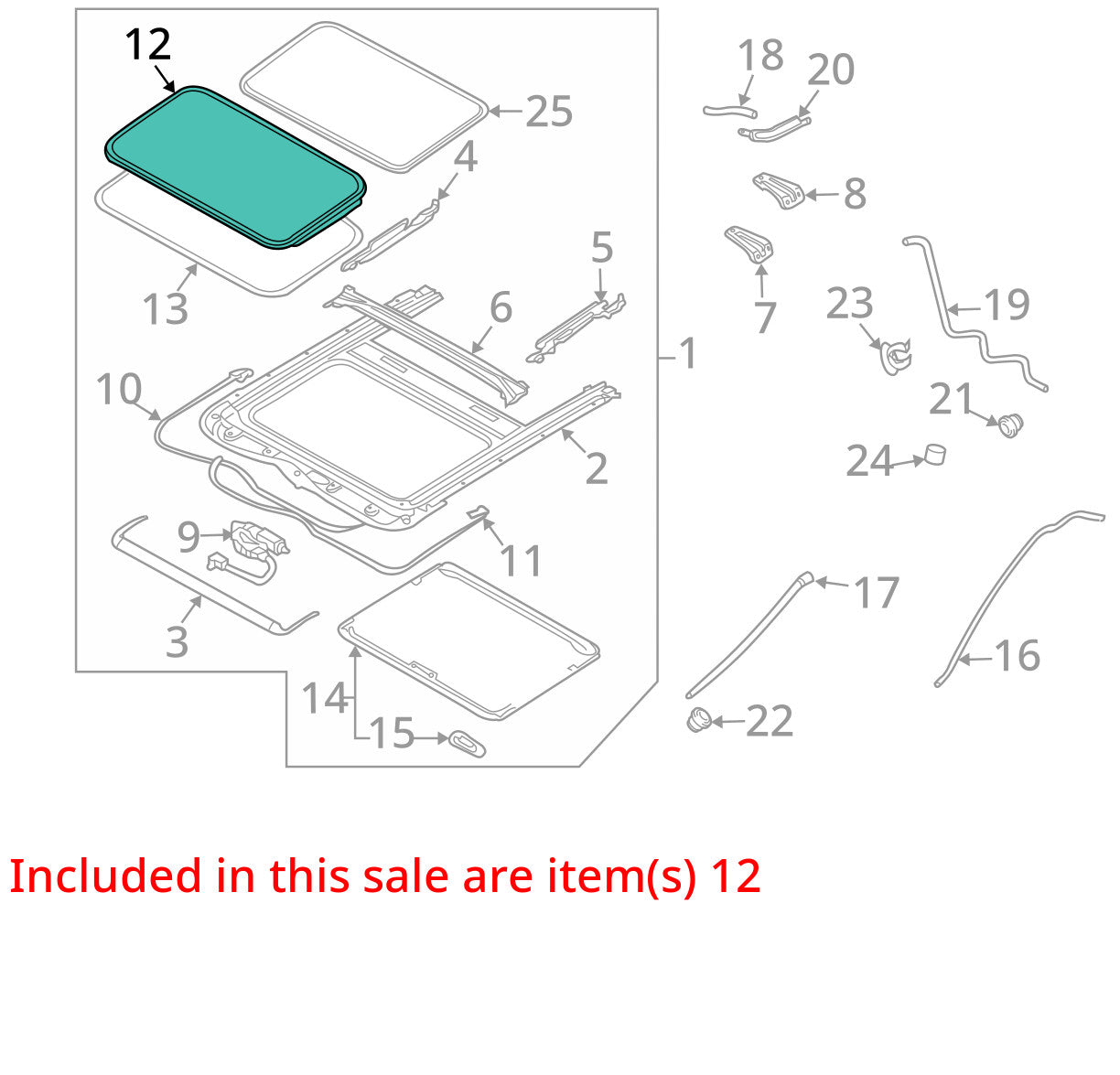 2003-2005 Nissan Murano Sun Roof Sunroof Glass OEM 91210-CA010