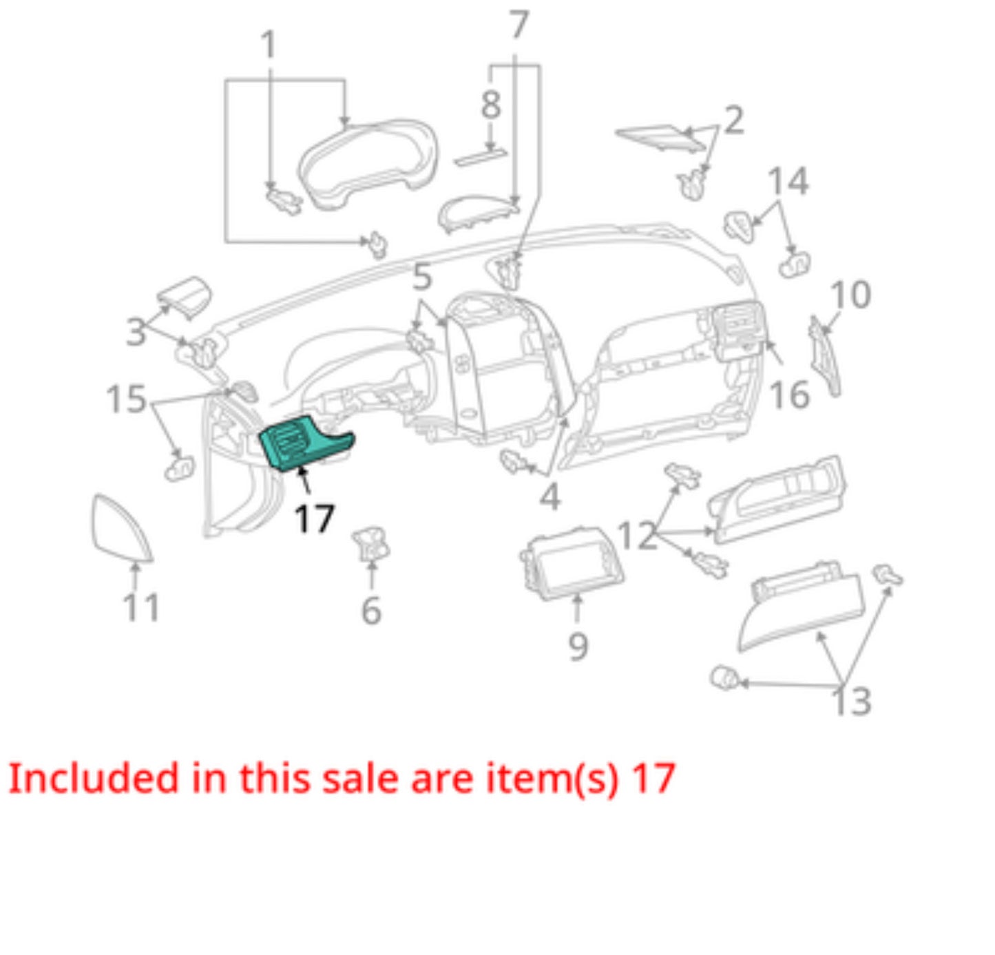 2004-2010 Toyota Sienna Side Dash AC Vent and Duct Brown 55650-AE020-E0 OEM