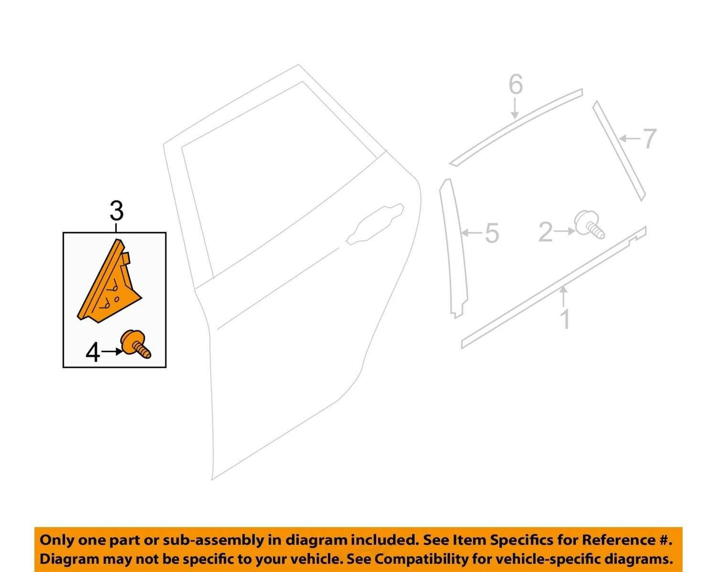 2008-2010 Subaru Impreza Rear Left Door Exterior Gusset 62134FG011 Trim OEM