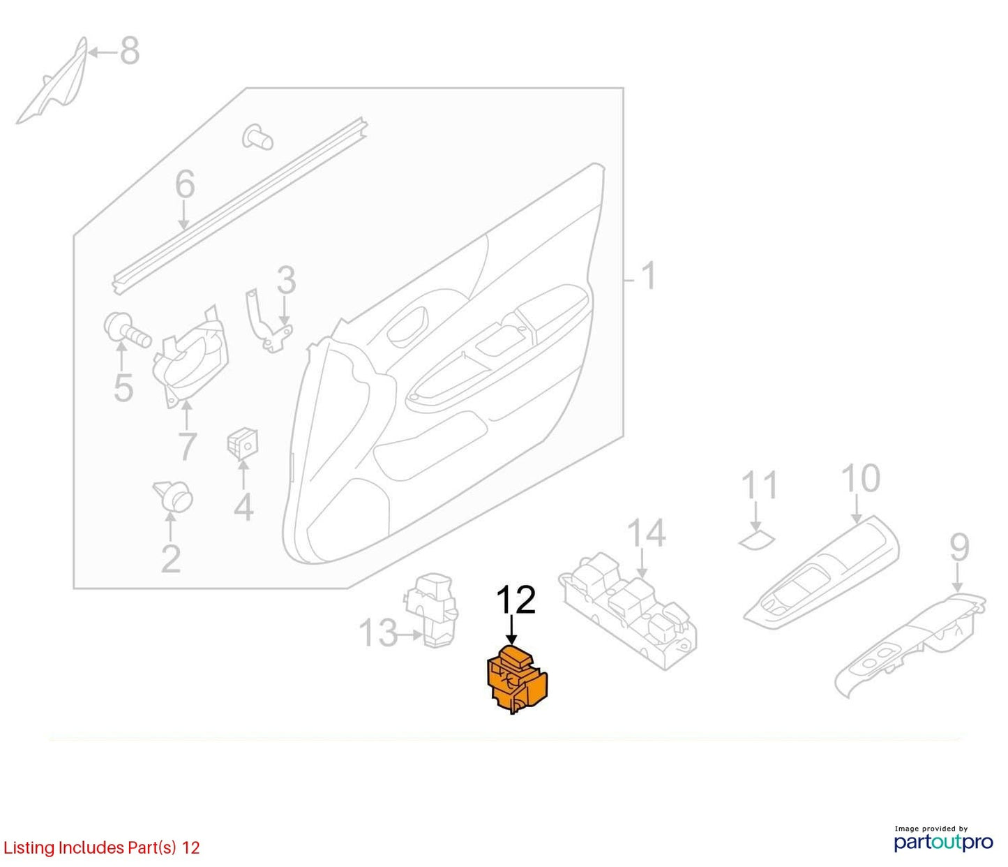 2008-2010 Subaru Impreza Front Right Door Lock Switch Control OEM