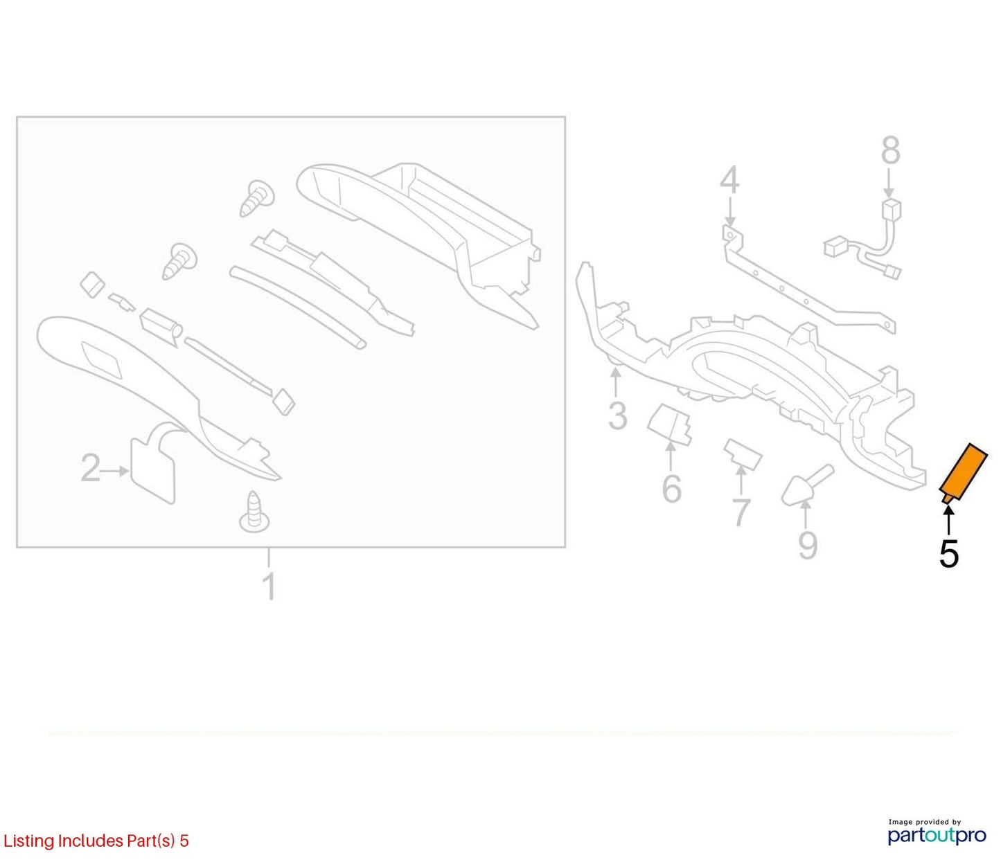 2008-2010 Subaru Impreza Glovebox Glove Box Damper Shock Absorber Compartment