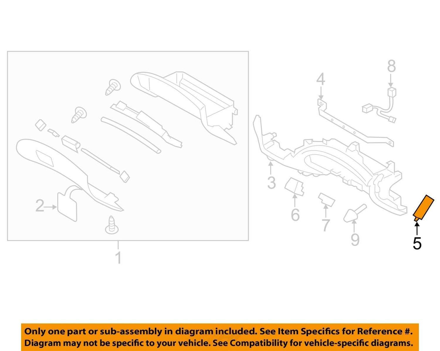 2008-2010 Subaru Impreza Glovebox Glove Box Damper Shock Absorber Compartment