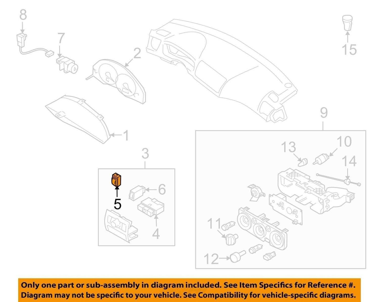 2008-2010 Subaru Impreza Instrument Panel Dimmer Switch Wheel Control OEM