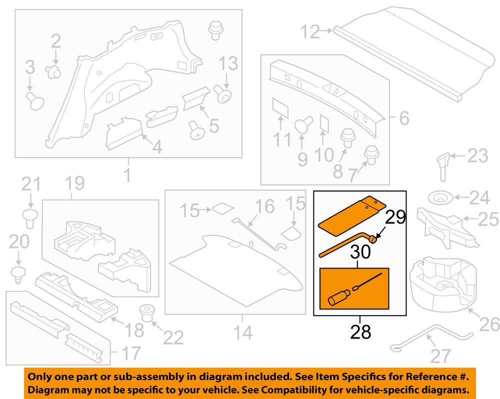 2009-2010 Subaru Impreza Emergency Tool Bag Carrier Holder Factory 97010FG000