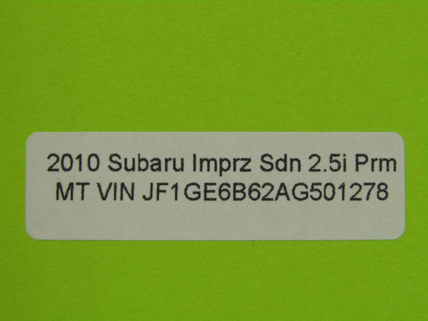 2008-2010 Subaru Impreza Engine Air Intake Duct Vent A12AG00 46012AG001 OEM