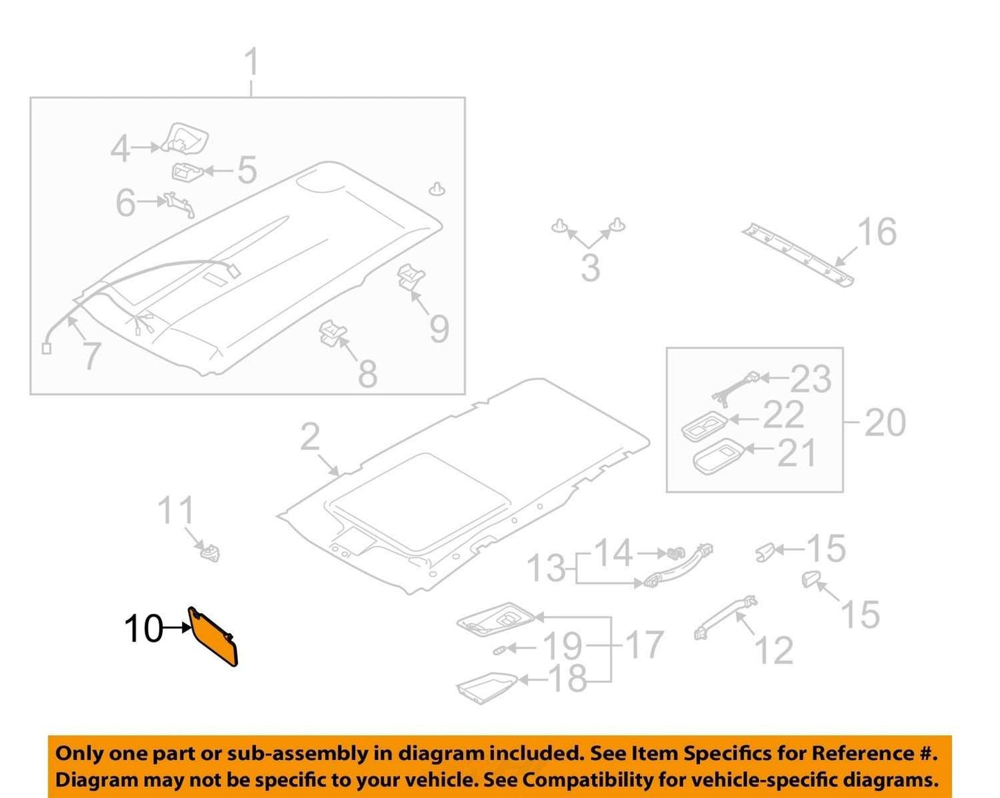 2006-2008 Subaru Forester Left Sun Visor OEM