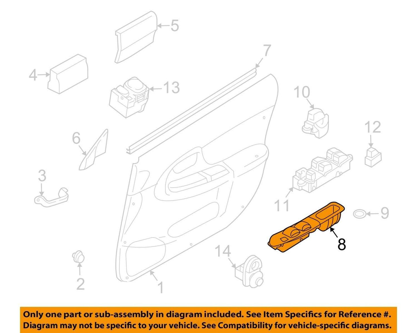 2003-2008 Subaru Forester Front Right Window Control Switch OEM