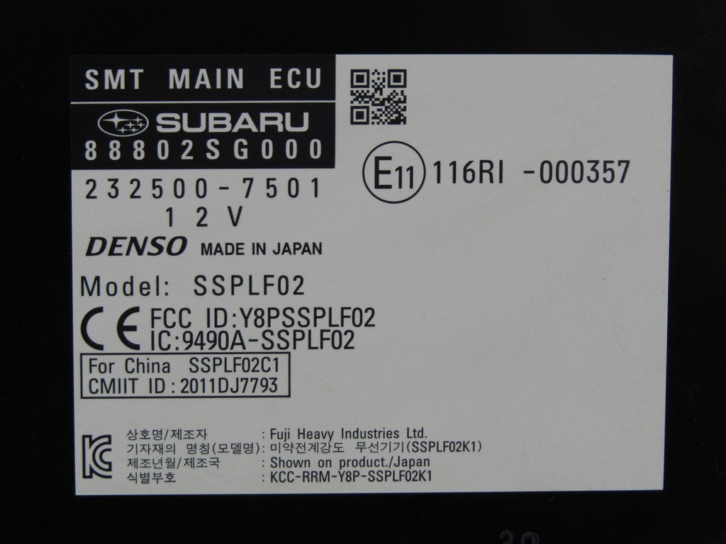 2014 Subaru Forester Keyless Access Control Unit Module 88802SG000 OEM