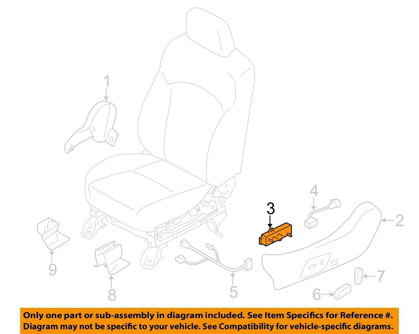 14-18 Subaru Forester Left Front Power Seat Control Switch 64176FJ010 OEM