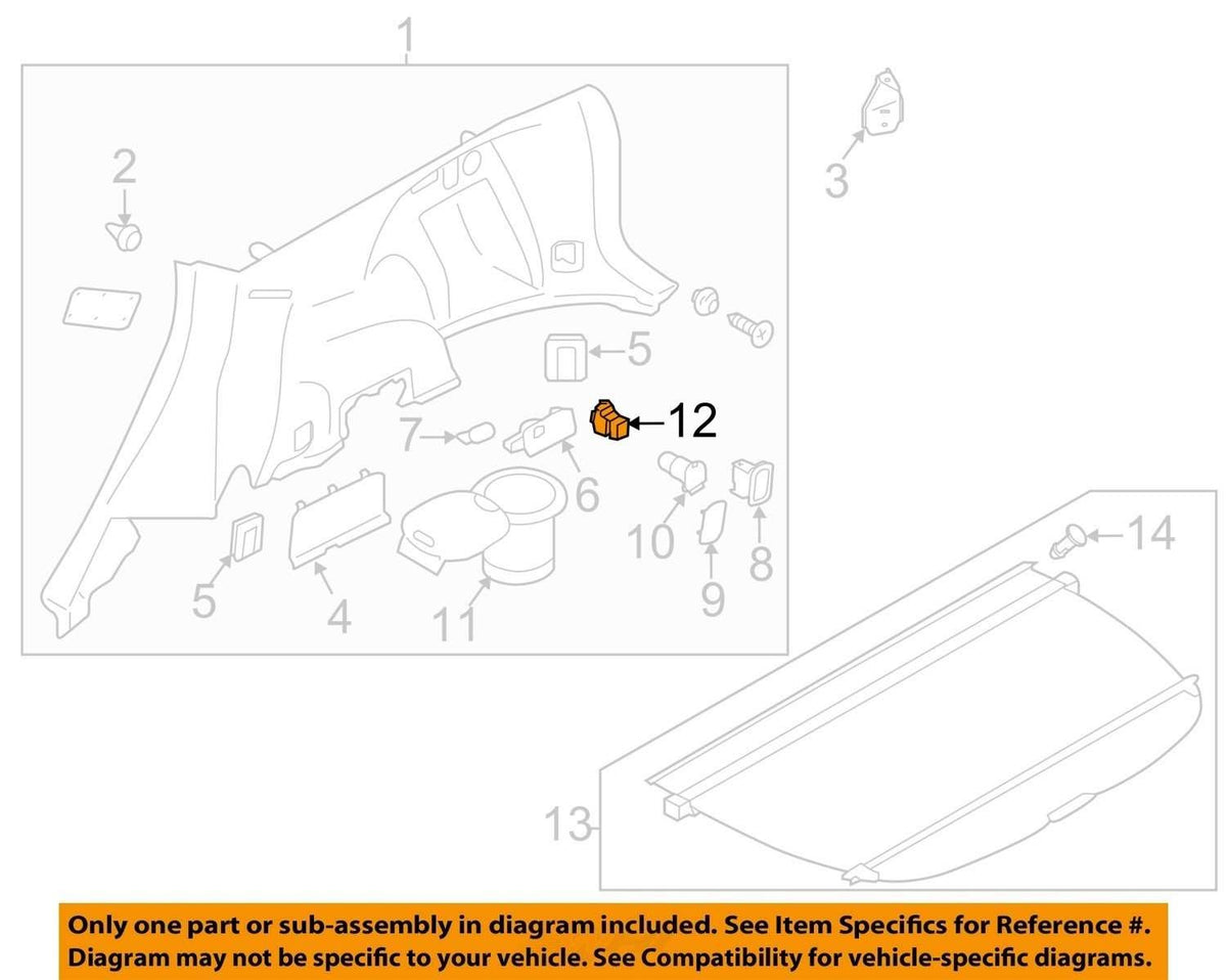 2014-2018 Subaru Forester Rear Seat Right Release Fold Button Switch 1-TOUCH