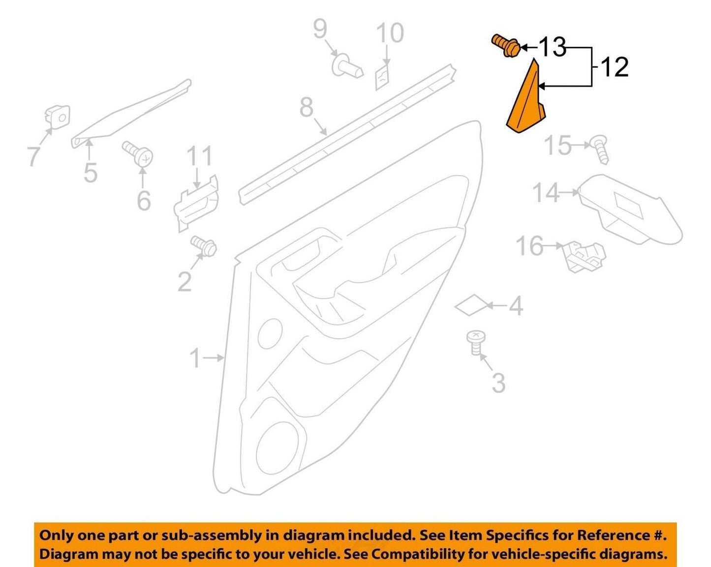 2014-2018 Subaru Forester Left Corner Interior Rear 94251SG010 Trim OEM