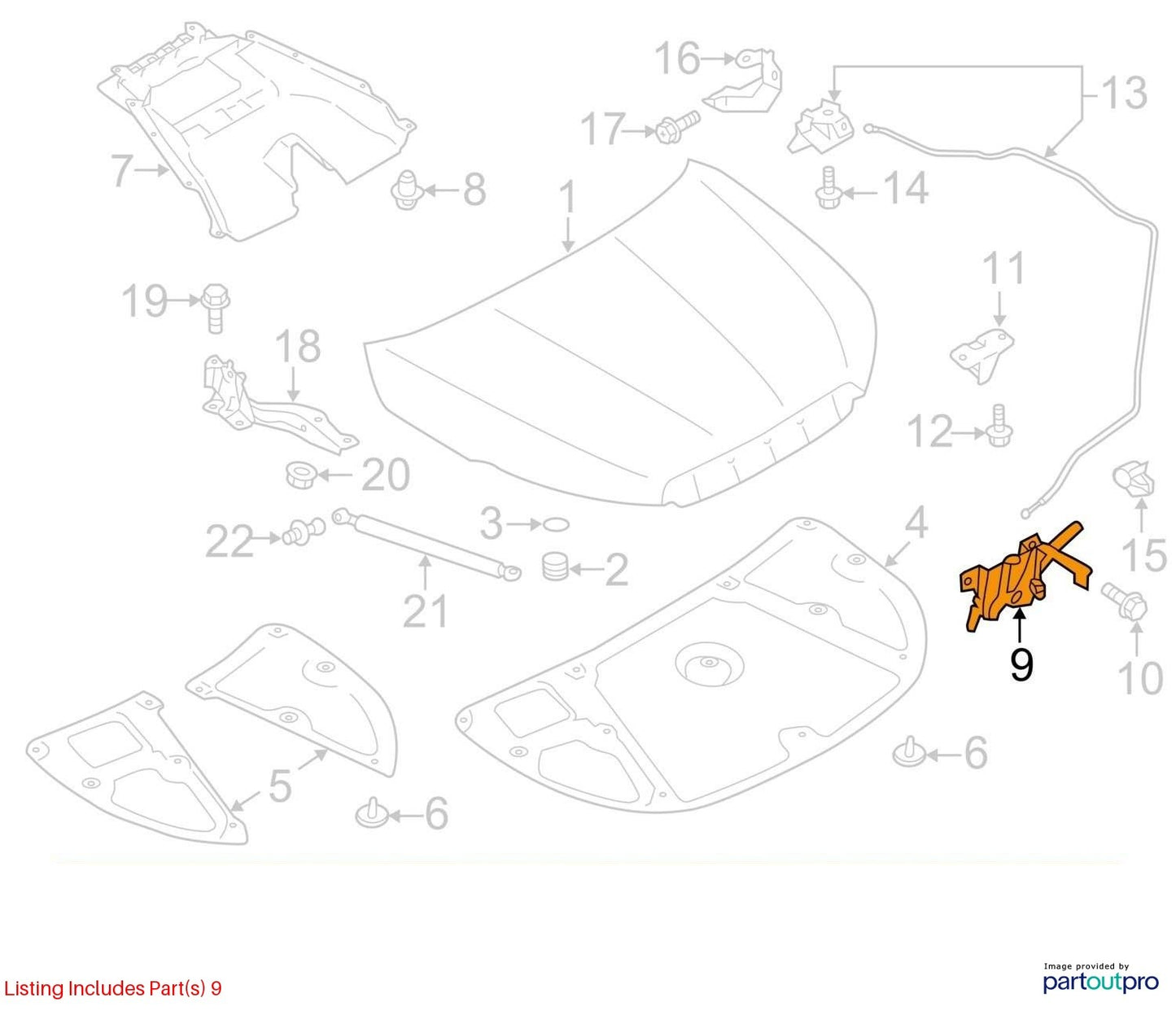 2014-2018 Subaru Forester Front Hood Lock Latch Release Assembly OEM