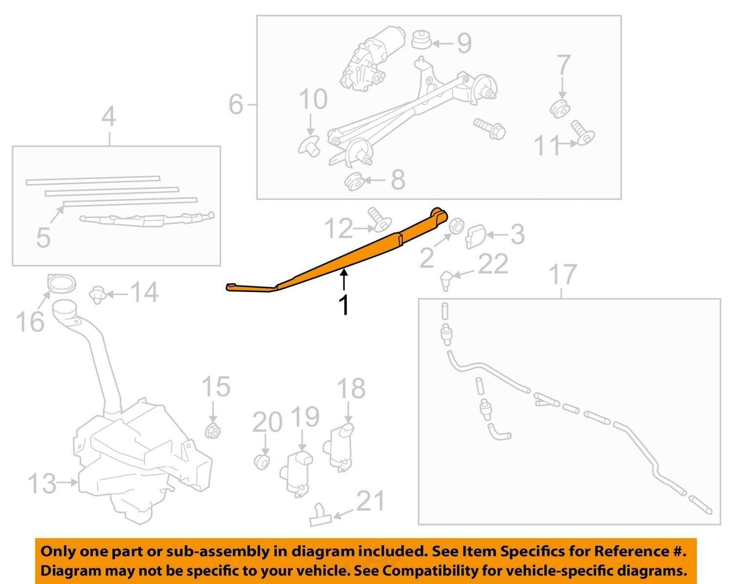 2014-2018 Subaru Forester Left Windshield Wiper Arm OEM