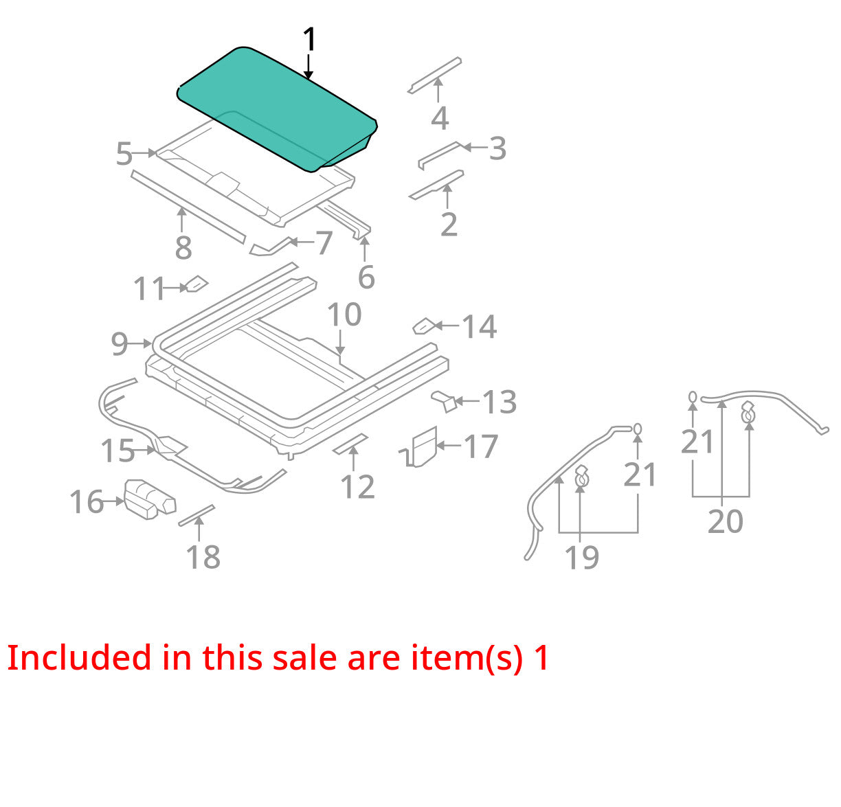 2007-2009 Hyundai Elantra Sedan GLS or Se Sunroof Sun Moon Roof Top Glass OEM