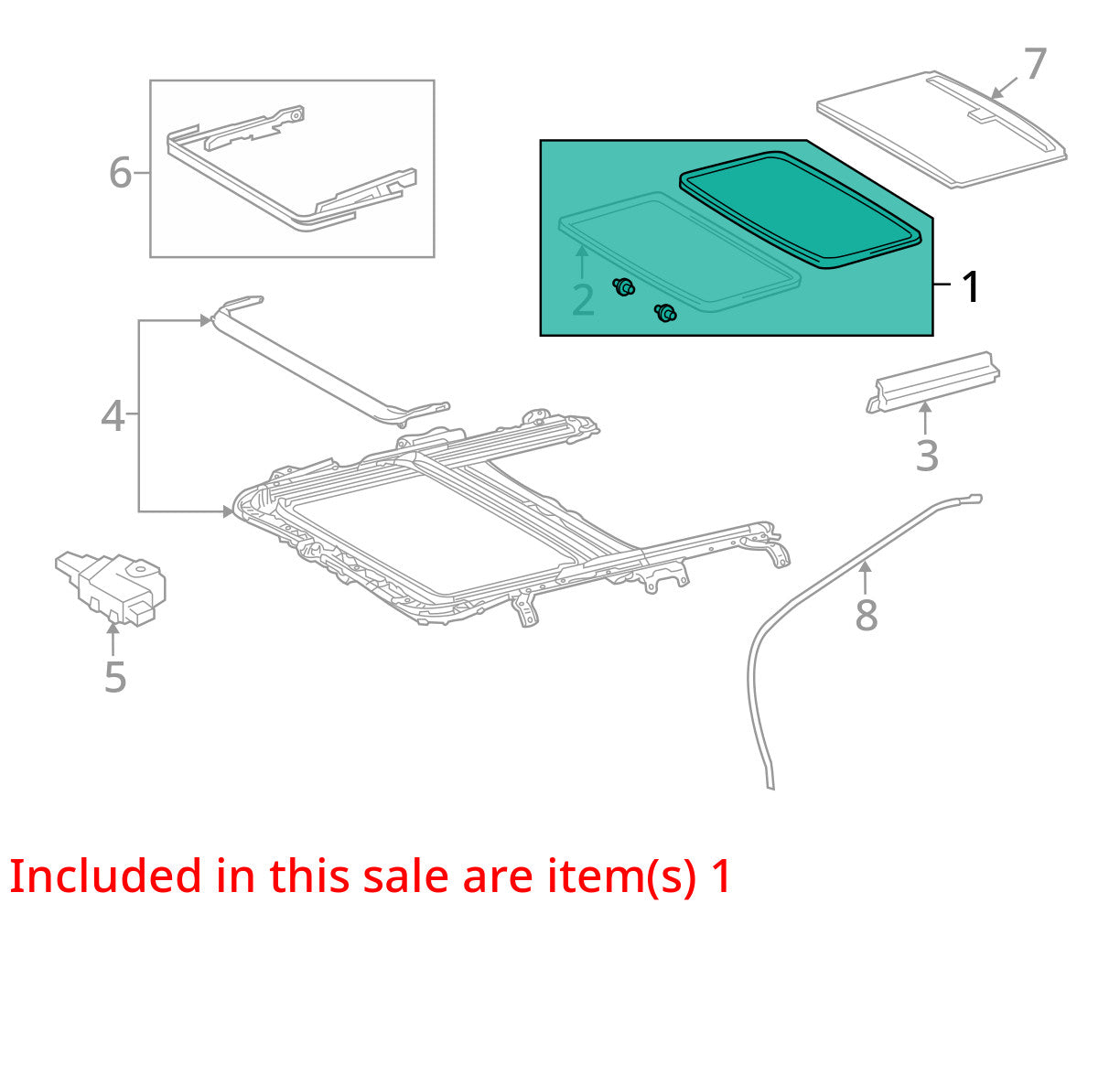 2010-2012 Lexus HS250H Sunroof Glass Moon Sun Roof 63201-75030 OEM