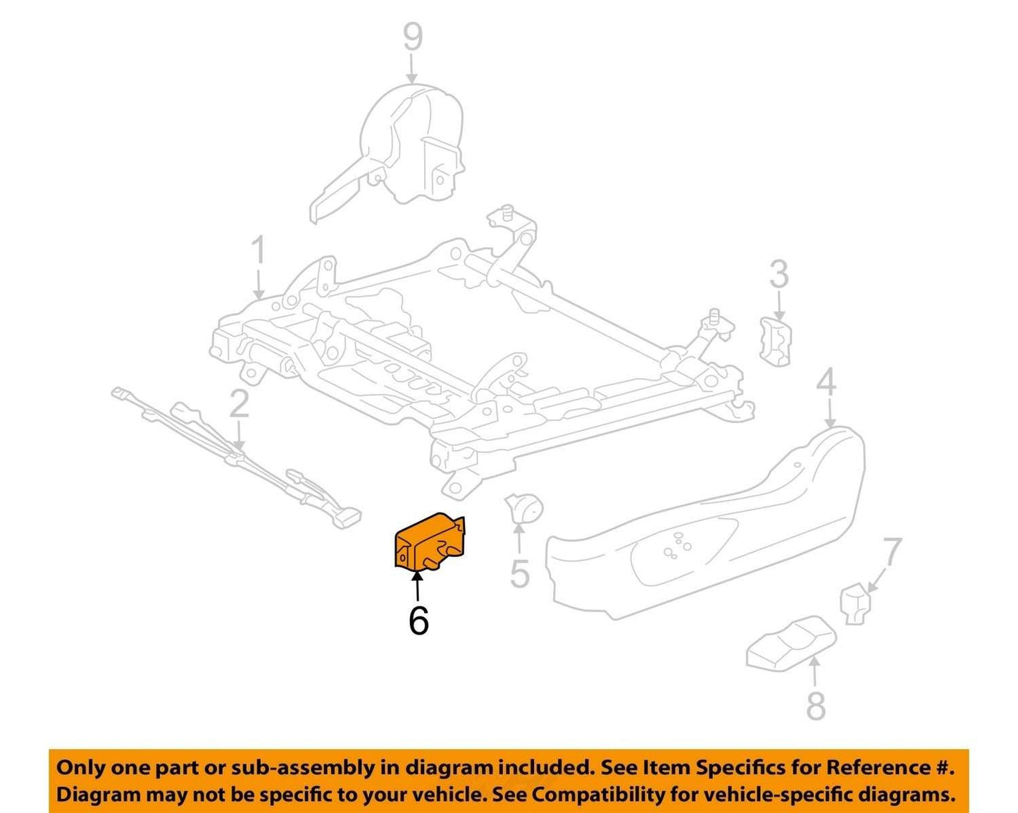 2010-2014 Subaru Outback Left Seat Control Switch Black AA911880 OEM