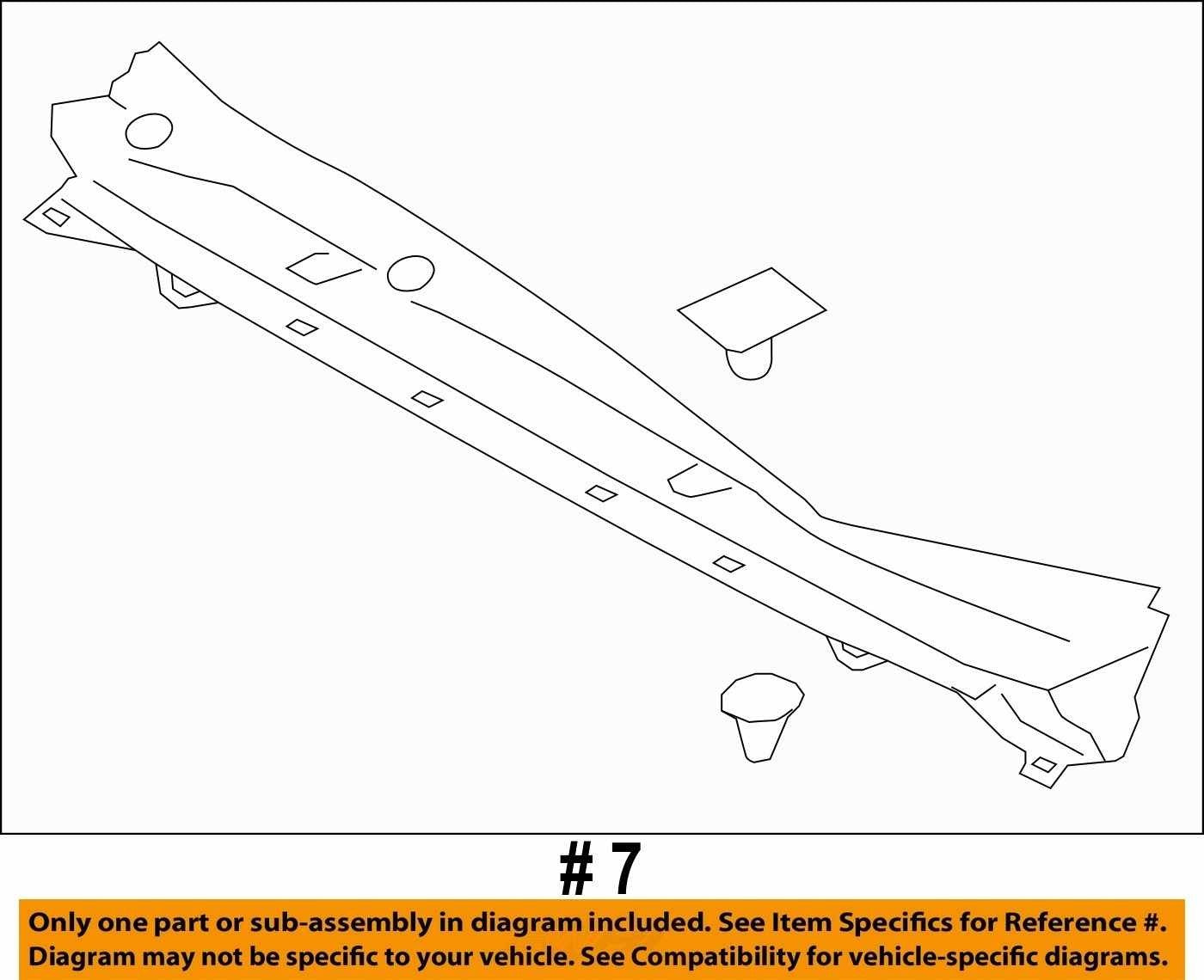 2015-2016 Subaru Impreza Front Windshield Cowl Vent Panel Cover OEM