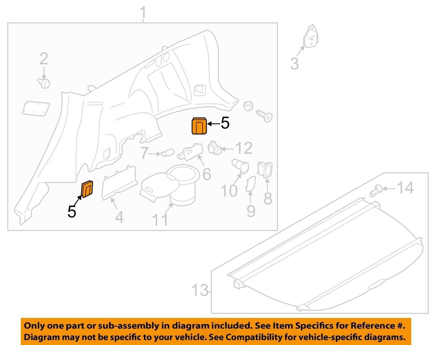 2014-2018 Subaru Forester Right or Left Luggage Hook 94072SG001VH OEM