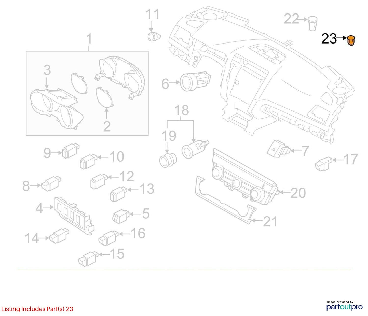2014-2018 Subaru Forester Dashboard Ambient Light Sensor For Auto Headlights OEM