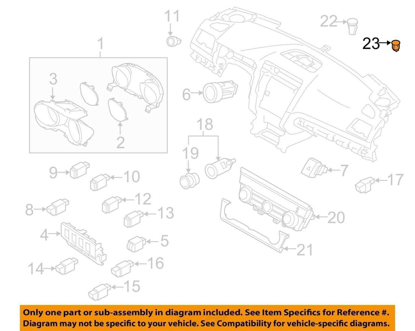 2014-2018 Subaru Forester Dashboard Ambient Light Sensor For Auto Headlights OEM