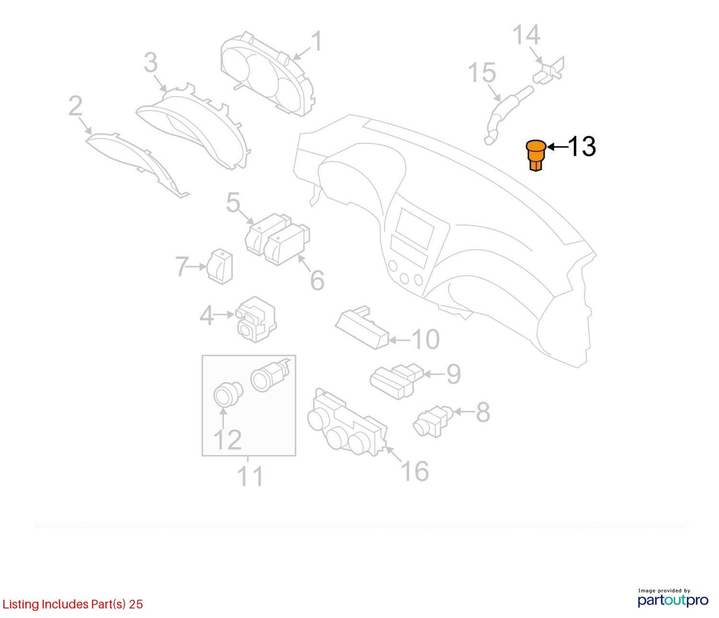 2014-2018 Subaru Forester Dashboard Sun Load Temperature Sensor For HVAC OEM