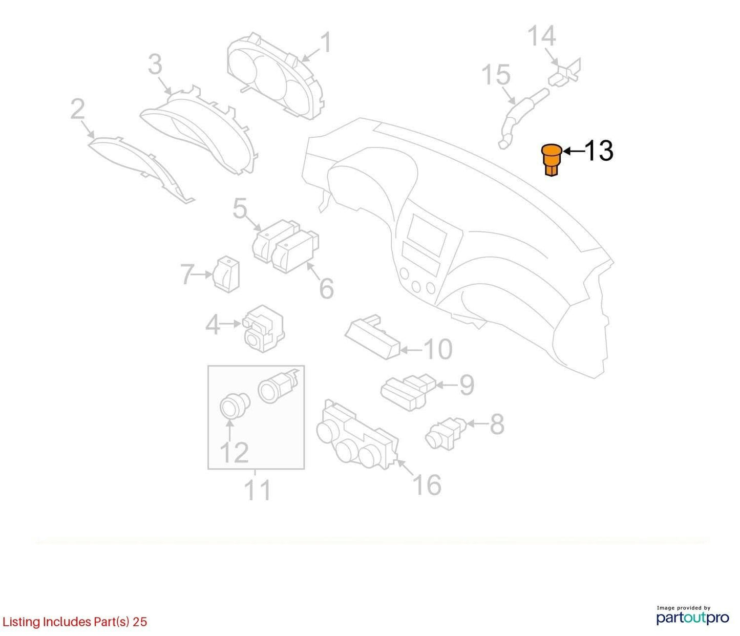 2014-2018 Subaru Forester Dashboard Sun Load Temperature Sensor For HVAC OEM