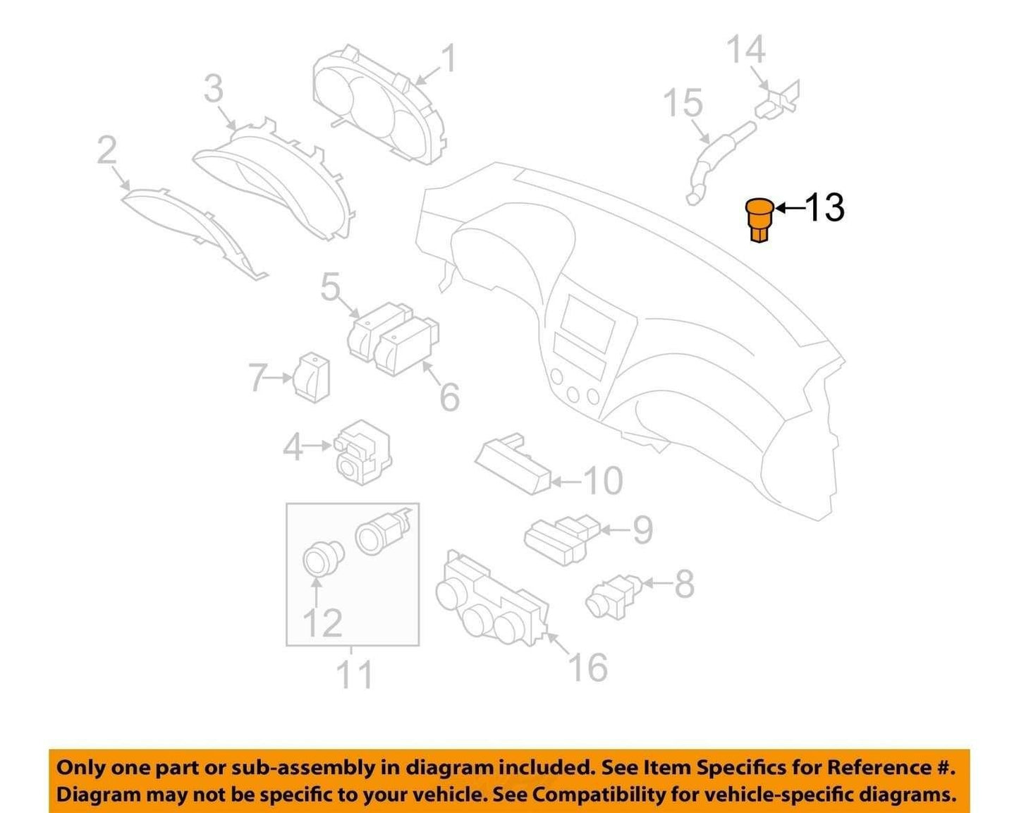 2014-2018 Subaru Forester Dashboard Sun Load Temperature Sensor For HVAC OEM