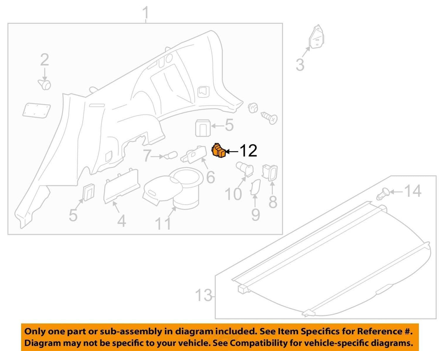 2014-2018 Subaru Forester Rear Seat Left Side Release Fold Button Switch 1-TOUCH